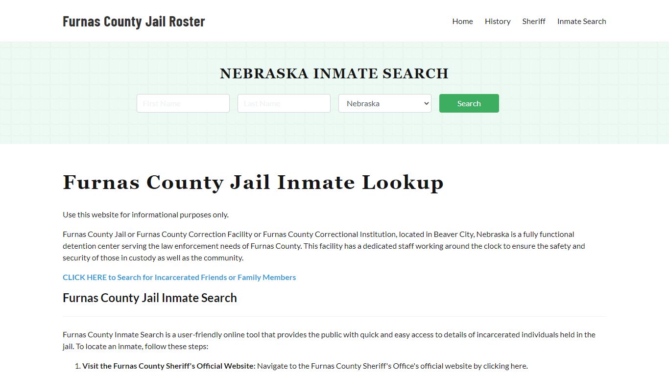 Furnas County Jail Roster Lookup, NE, Inmate Search