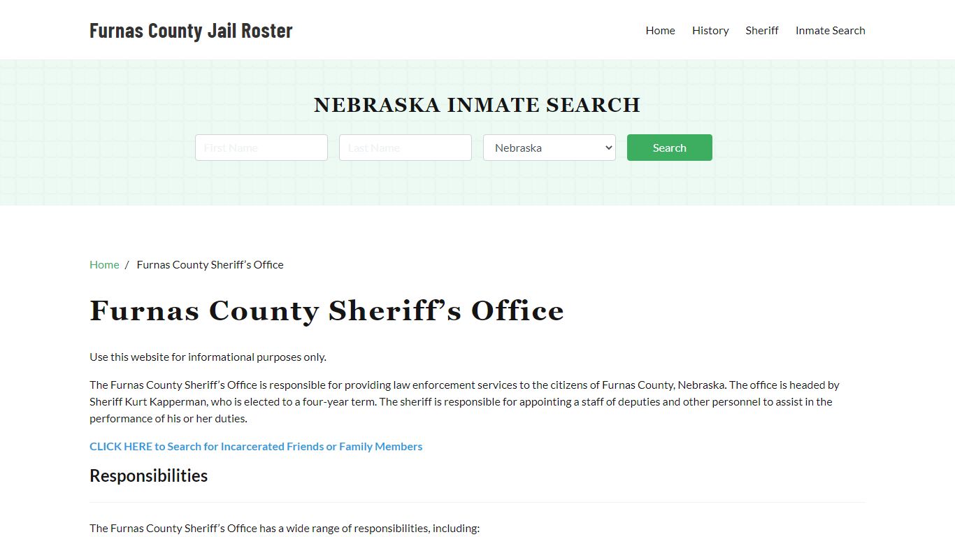 Furnas County Sheriff Office, NE, Arrest Warrants Search